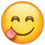 Emoji gode cibo U+1F60B