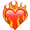 Emoji del cuore fiammeggiante U+2764 U+1F525