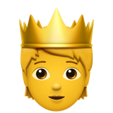 Persona con emoticon a forma di corona U+1FAC5