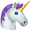 Emoji unicorno U+1F984