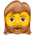 Emoji donna barbuta U+1F9D4 U+2640